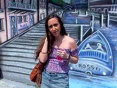 Beautiful long-haired teen gives great blow job and pussy fuck in pov