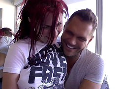Redhead darling moans while being fucked by her BF - Andy San Dimas
