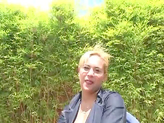 Outdoors video of hot ass MILF Babalu getting fucked from behind