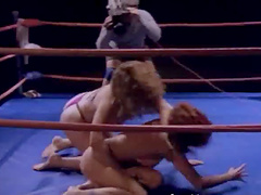 Kinky fucking during a boxing match with a hot ass blonde girl