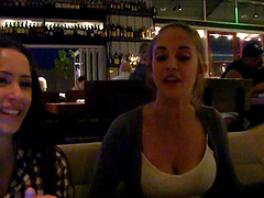 Kinky babe Violet and her best friend flash boos in public. HD