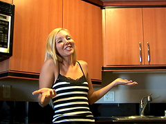 Horny girlfriend Aaliyah Love loves teasing in the kitchen