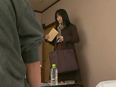 Japanese amateur chick getting fucked by her boss in the office