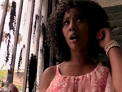 Ebony darling Misty Stone takes a shower before shooting a scene