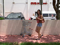 Beautiful girl with natural tits gets pumzied in cowgirl position