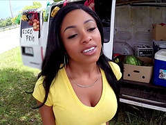 Incredible ebony model Anya Ivy knows how to ride a massive dick