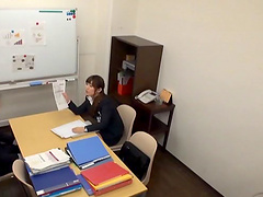 Japanese secretary moans while being fucked in the office - HD