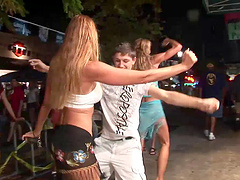 Reality porn video with lovely chicks having fun while dancing