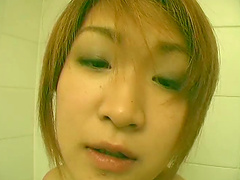 Homemade video in POV with a slutty Asian girl sucking a dick