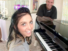 Piano lesson leads to fucking on the sofa - Stephanie Cane