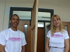 Homemade video with a blonde babe being fucked by a black dude
