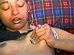 Retro porn video of ebony Margarita pleasuring her wet cunt