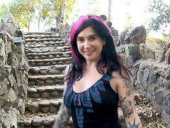 Outdoors video of sexy Joanna Angel teasing with her perfect boobs