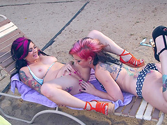 Puss and ass licking between models Joanna Angel and Tori Lux