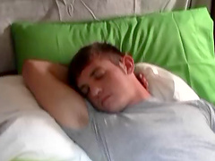 Homemade video with naughty gay dude couple having sex on the bed