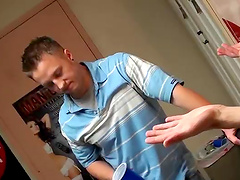 Homemade video in close up with naughty gay dudes having fun