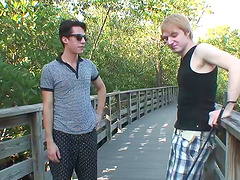 Naughty blonde gay dude enjoys while sucking his BF's dick