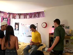 Crazy party ends with drunk gay dudes dicking in the bedroom