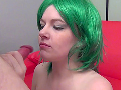 Jessica Lo is a slut with green hair who loves having kinky sex