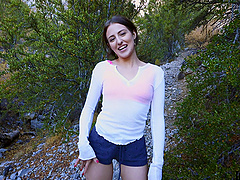 Aubree Valentine goes hiking and gets fucked nicely by her BF
