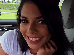Dick sucking in the car ends with rough fucking - Gina Valentina