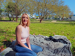 Outdoor fucking in the park with a ravishing blonde - Amaris