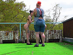 Kinky outdoors video with horny stars Charlotte Sartre and Lady Dee