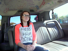 Amateur chick Kelsey Kage gets fucked good in back of the van