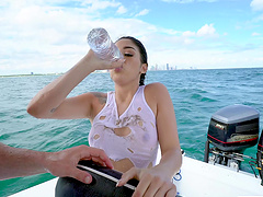 Hardcore fucking on the private yacht with hot ass Vanessa Sky