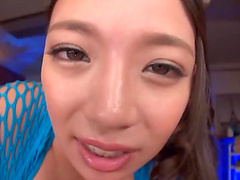 POV video of Oda Mako with big tits wearing black fishnet - HD