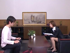 Japanese secretary gets fucked by her client - Akari Asahina