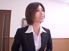 Japanese secretary gets fucked by her client - Akari Asahina