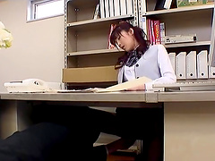 Japanese secretary moans while being fucked in the office