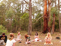 Group fucking with lovely darlings in the forest - Chloe B & Jane