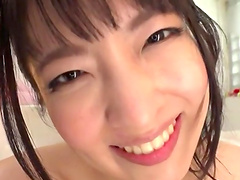 Lovely Mashiro An wearing lingerie sucking a dick in the bathtub