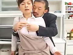 Hot Asian Couple Playing Kinky Sex Games in the Kitchen