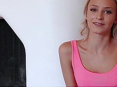 HD POV video of blonde Emma Hix giving her BF a good blowjob