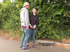 Outdoor fucking on the street with brunette Grace Carson - HD