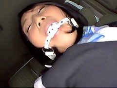 Asian chick Saionji Reo with bubble butt gets pleasured in the car