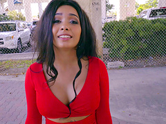 Hardcore fucking in the van with sexy brunette Aaliyah Hadid