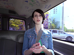 Passionate fucking in back of the van with short hair Alex Harper