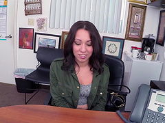 Sexy coworker Sophia Torres drops her shorts for an office quickie