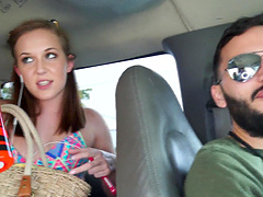 Hardcore fucking in the van with small boobs amateur Charli Maverich