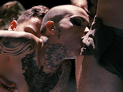 Tattooed Leigh Raven enjoys during hardcore gangbang - HD