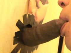 Interracial gloryhole fun with a horny gay dude and a stranger