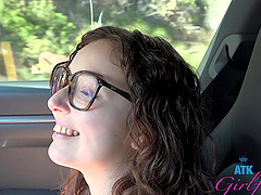HD POV video of Leana Lovings being nicely fingered in the car