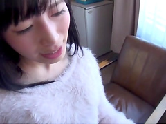Japanese brunette moans while getting pleasured by her man