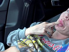 HD POV video of blonde Summer Vixen being fingered in the car