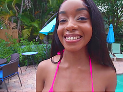 Teasing by the pool leads to sex in the living room - Lily Starfire