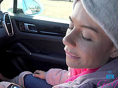 HD POV video of brunette Summer Vixen being fingered in the car